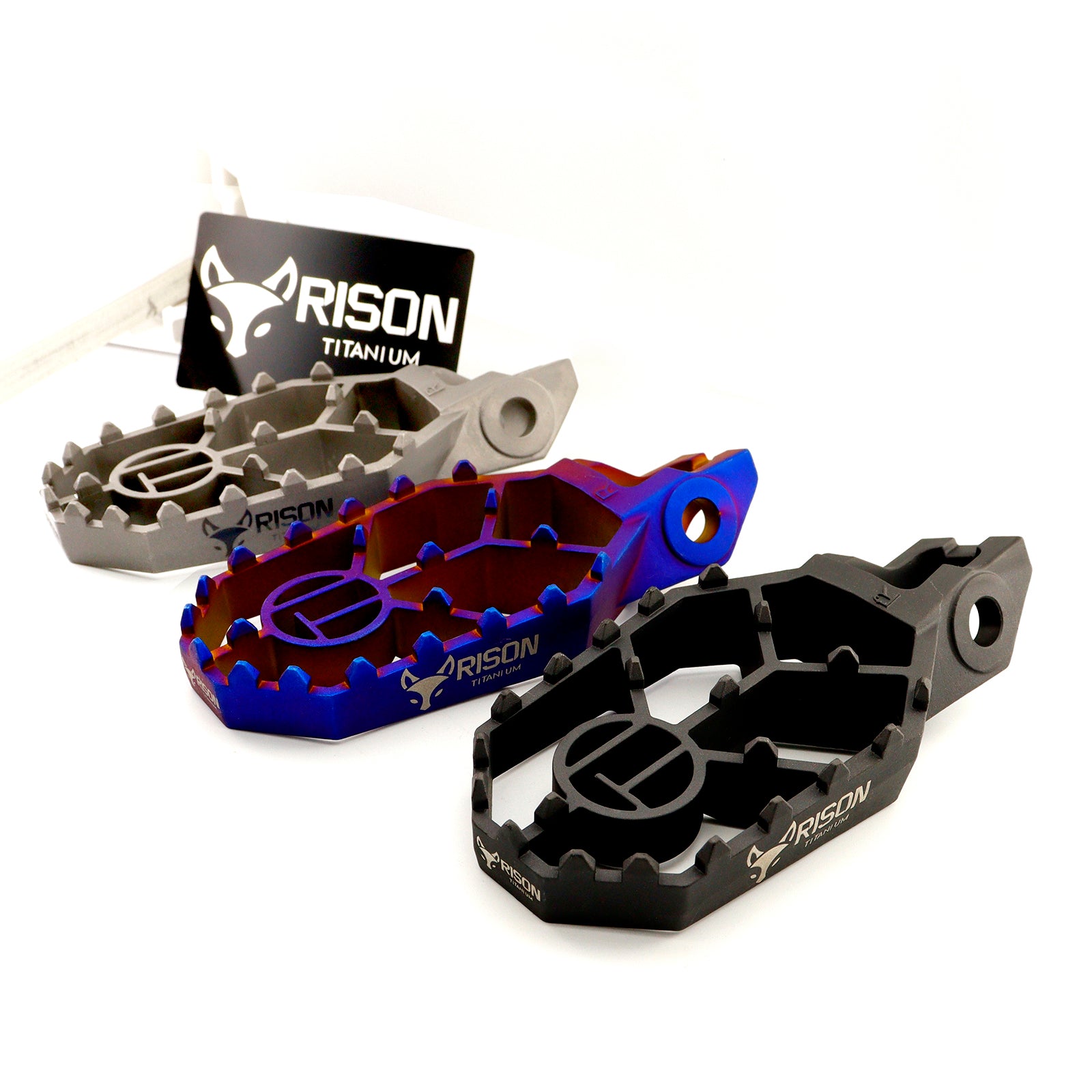 Upgrade Your Ride with Titanium Raw Burnt Blue Black 3 Colors TITANIUM Motorcycle Foot Pegs